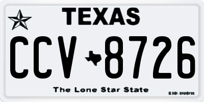 TX license plate CCV8726