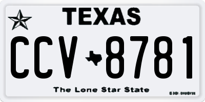 TX license plate CCV8781