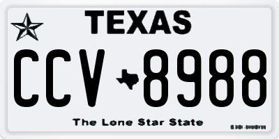 TX license plate CCV8988