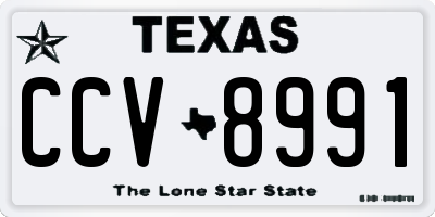 TX license plate CCV8991