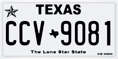 TX license plate CCV9081