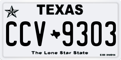 TX license plate CCV9303