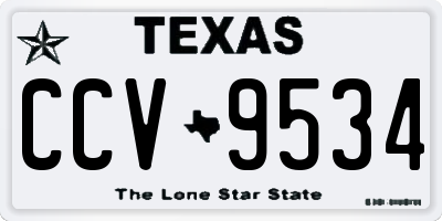 TX license plate CCV9534