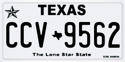 TX license plate CCV9562