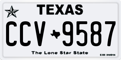 TX license plate CCV9587
