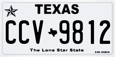 TX license plate CCV9812