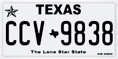TX license plate CCV9838