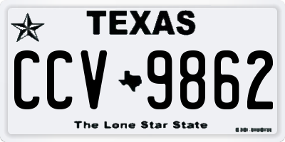 TX license plate CCV9862