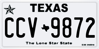 TX license plate CCV9872