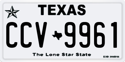 TX license plate CCV9961