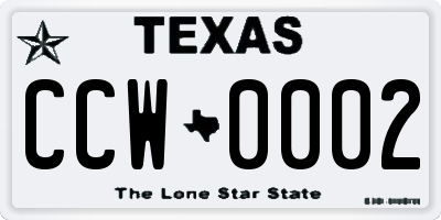 TX license plate CCW0002