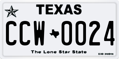 TX license plate CCW0024