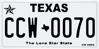 TX license plate CCW0070