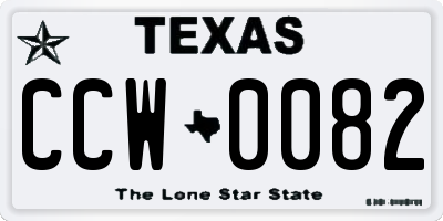 TX license plate CCW0082