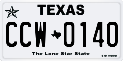 TX license plate CCW0140