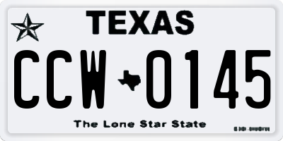 TX license plate CCW0145