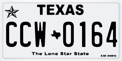 TX license plate CCW0164