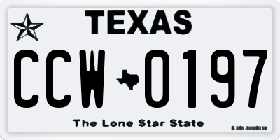 TX license plate CCW0197
