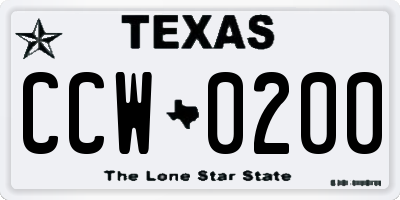 TX license plate CCW0200