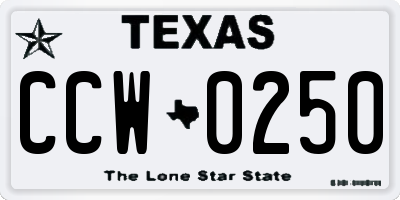 TX license plate CCW0250