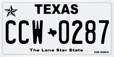 TX license plate CCW0287