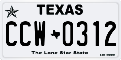 TX license plate CCW0312