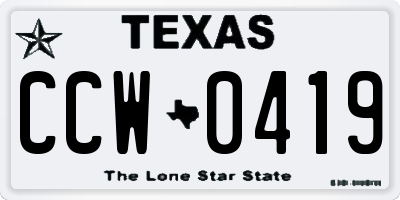 TX license plate CCW0419