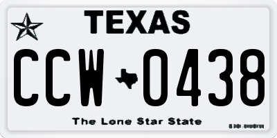 TX license plate CCW0438