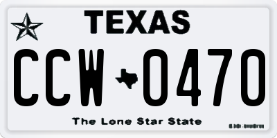 TX license plate CCW0470