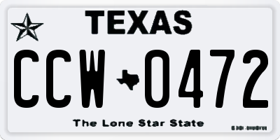 TX license plate CCW0472