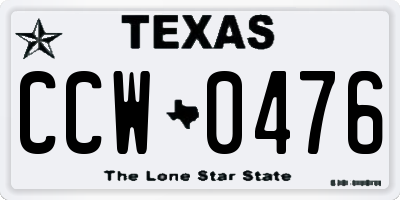 TX license plate CCW0476
