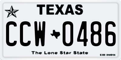 TX license plate CCW0486