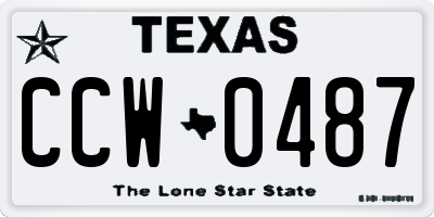 TX license plate CCW0487