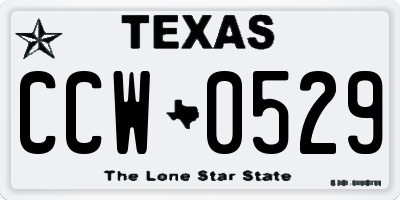 TX license plate CCW0529