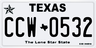 TX license plate CCW0532