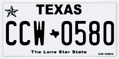 TX license plate CCW0580