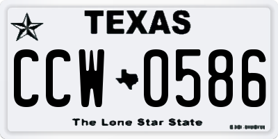TX license plate CCW0586