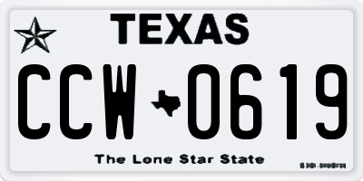 TX license plate CCW0619