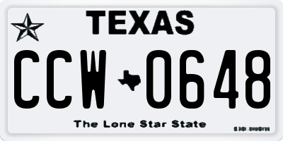 TX license plate CCW0648
