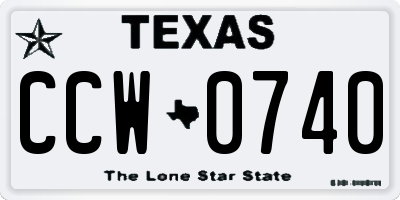 TX license plate CCW0740