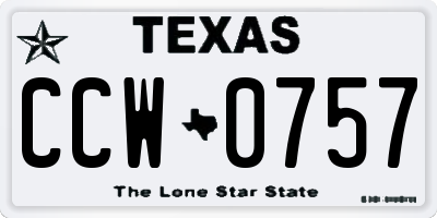 TX license plate CCW0757