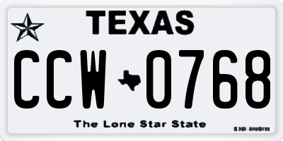 TX license plate CCW0768