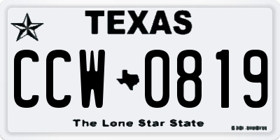 TX license plate CCW0819