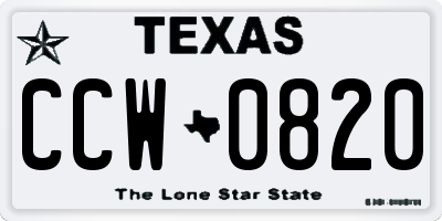 TX license plate CCW0820