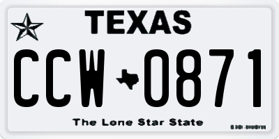 TX license plate CCW0871
