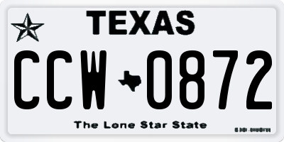 TX license plate CCW0872