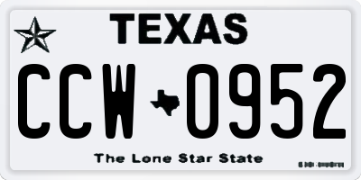 TX license plate CCW0952