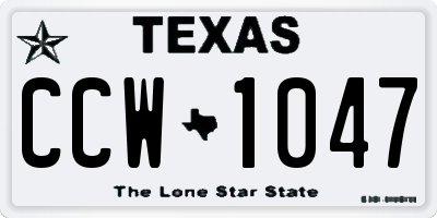 TX license plate CCW1047