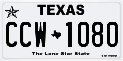 TX license plate CCW1080