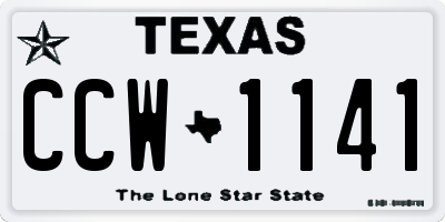 TX license plate CCW1141
